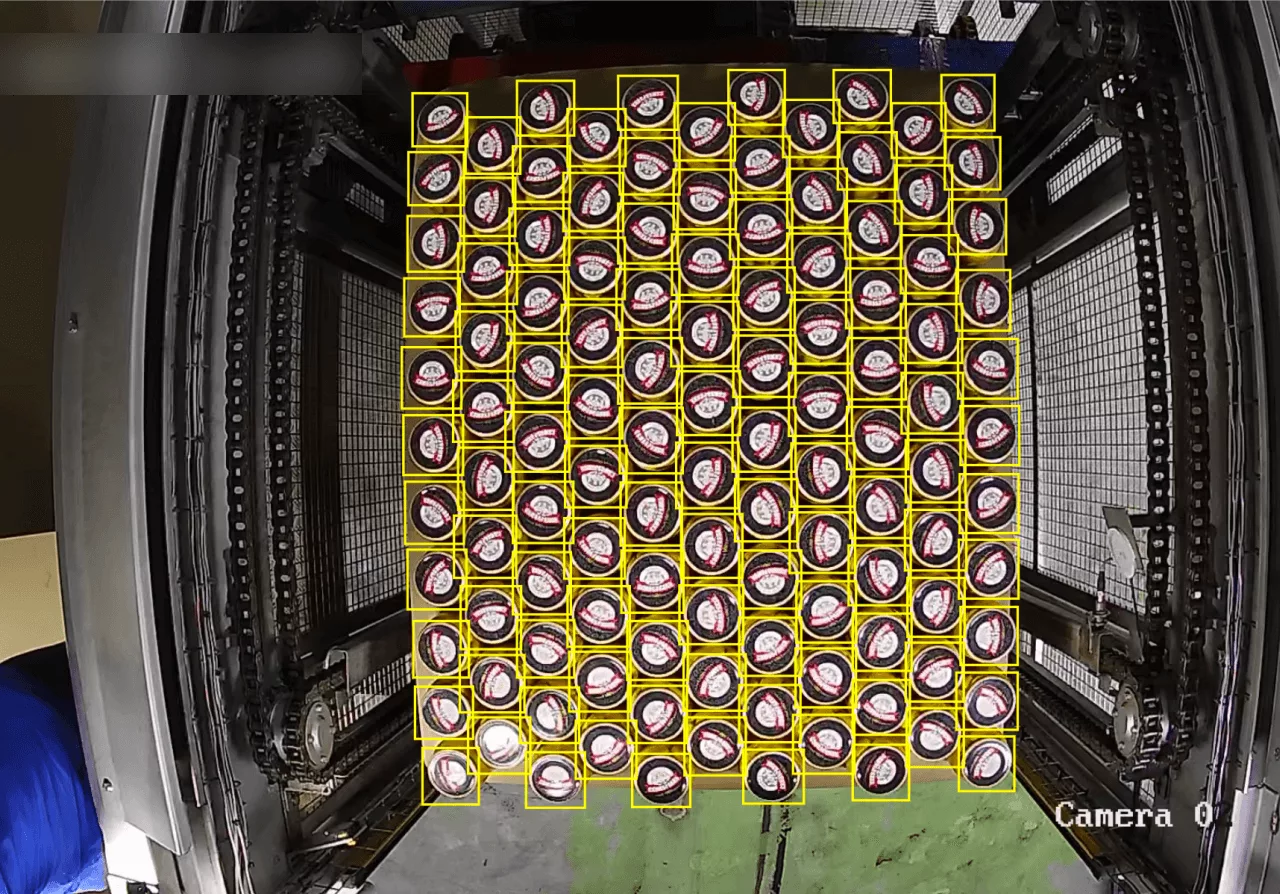 Precise bounding boxes around cans to train the AI computer vision algorithm.