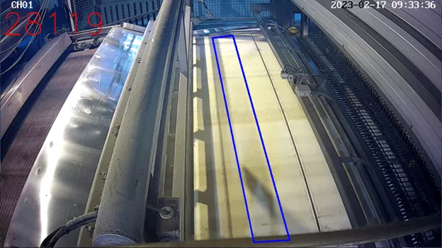 Industrial bakery environment with AI bread counting system