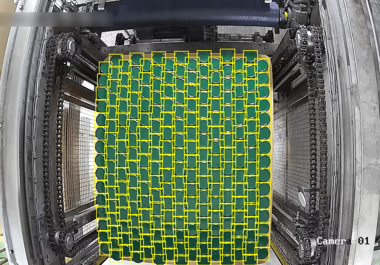 Manual data labeling and annotation of individual cans for neural network training.